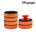 4 Inch Foam Wax Applicator Pads with Red Handle Soft Sponge Polishing Pads for Car Cleaning and Paint Maintenance