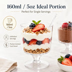 Disposable Plastic Cups with Spoons Transparent  DIY Dessert Cup Pudding Container for Ice Cream Cake Fruit Yogurt Snacks Bowls