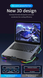 Jomaa RGB Gaming Laptop Stand Air Cooler Notebook Stand Holder with 6 fans Cooling Fan Base Suit for 12-17 inch Laptop