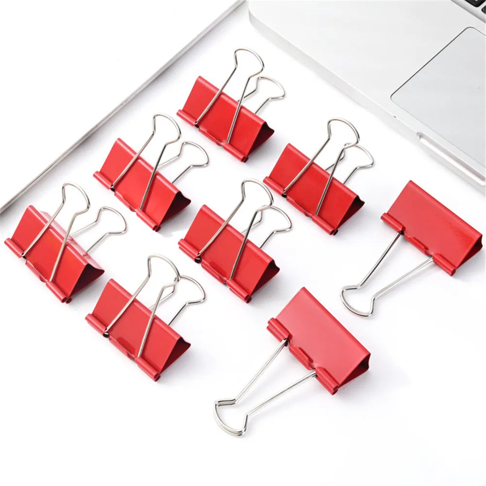 10pcs Red Paperclips Small Stationery Clips Metal Binder Clips Office Clips for Organizing Ticket Bill Receipt Photo Binding