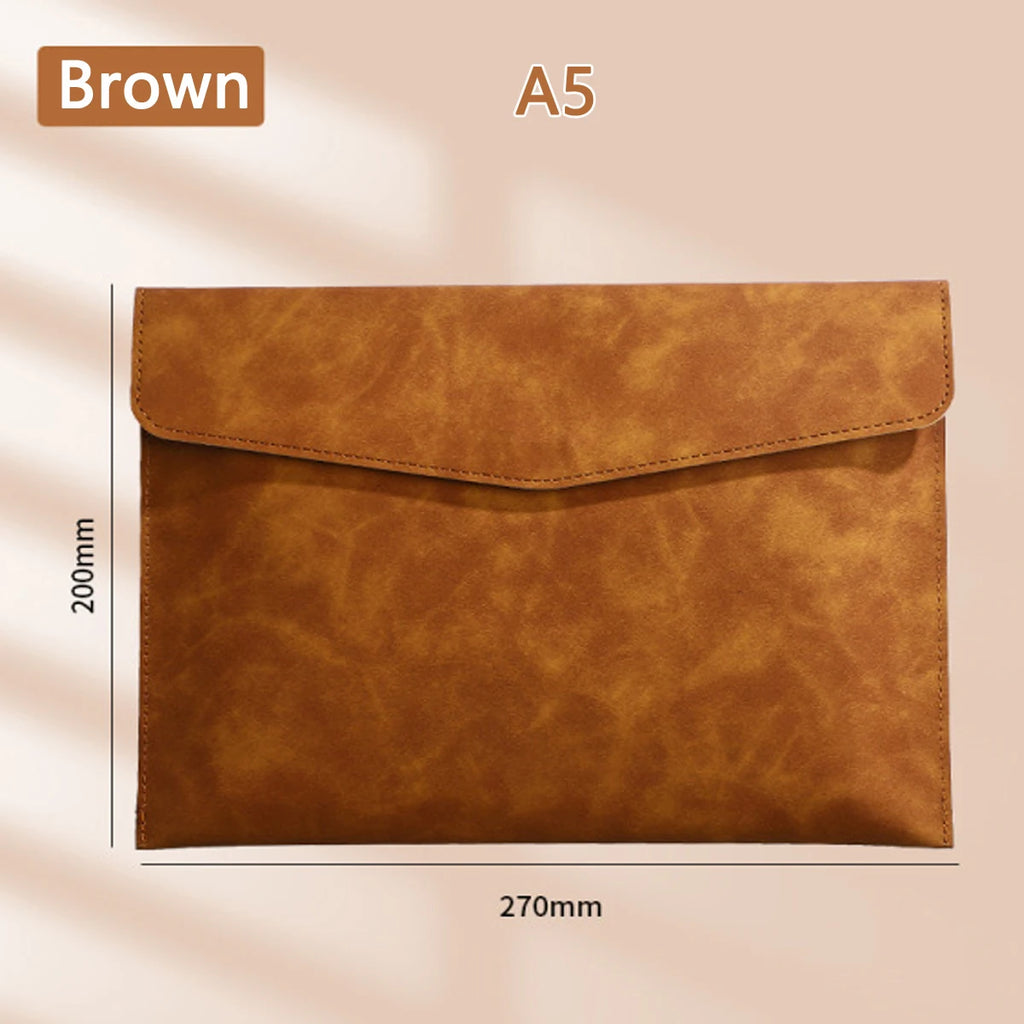 1pcs Leather A4/A5 File Bag Waterproof Wear-resistant Ultra-large Capacity Folder Business Office School File Storage Supplies