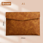 1pcs Leather A4/A5 File Bag Waterproof Wear-resistant Ultra-large Capacity Folder Business Office School File Storage Supplies