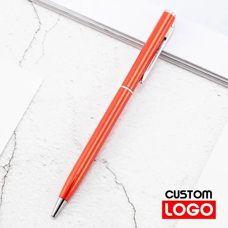 New Metal Ballpoint Pen Rose Gold Pen Custom Logo Advertising Ballpoint Pen  Lettering Engraved Name School&office Supplies