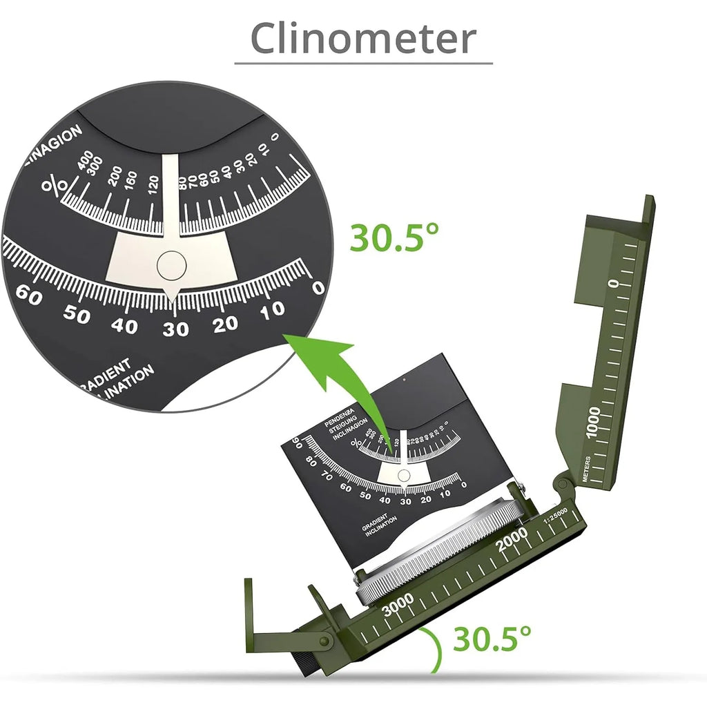 Proster IP65 Compass - Lensatic Sighting, with Clinometer & Carry Bag for Camping, Hiking, Geology