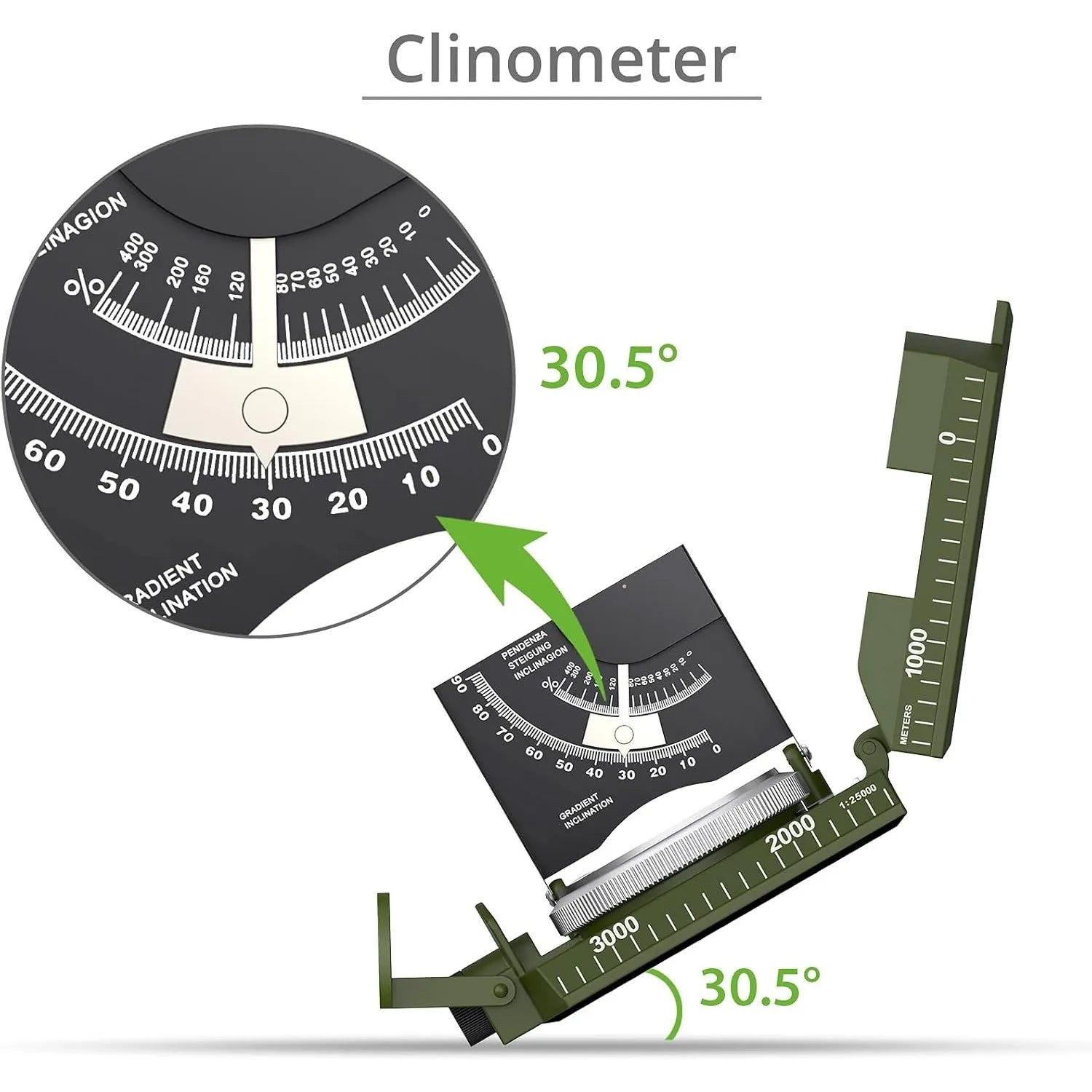 Proster IP65 Compass - Lensatic Sighting, with Clinometer & Carry Bag for Camping, Hiking, Geology