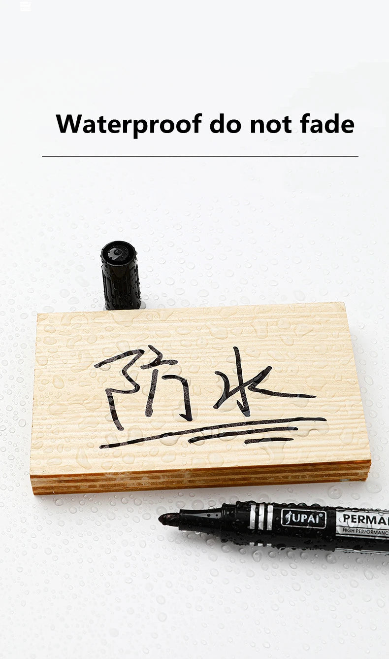 3/6Pcs/Set Permanent Marker Pen Fine Point Waterproof Ink Thin Nib Crude Nib Black Blue Red Ink 1.5mm Fine Color Marker Pens