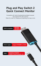 Hagibis Portable TV Dock for Switch/Switch2/OLED 4K@60Hz USB C to HDMI Cable Adapter 100W PD Power Supply for Laptops ROG Ally