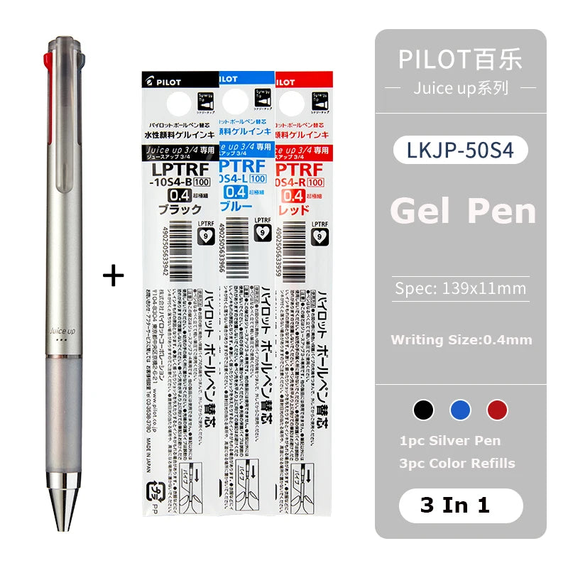 Japan Pilot Modular Pen Juice Up 3/4 Color 0.4mm Ultra-fine Gel Pens, Water-base Smooth Writing Versatile Stationery Aacsesories