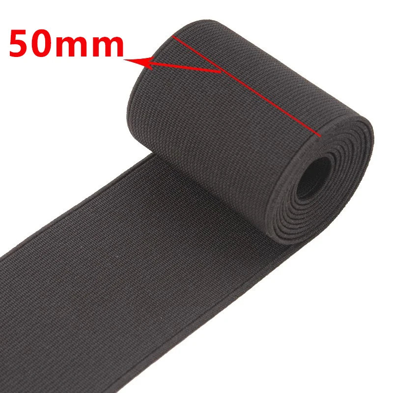 1/2/3/5M 10-80mm Black Elastic Band Nylon Rubber Bands At The Meter Apparel Sewing Bungee Cord Belt Spring Webbing Tape Supplies