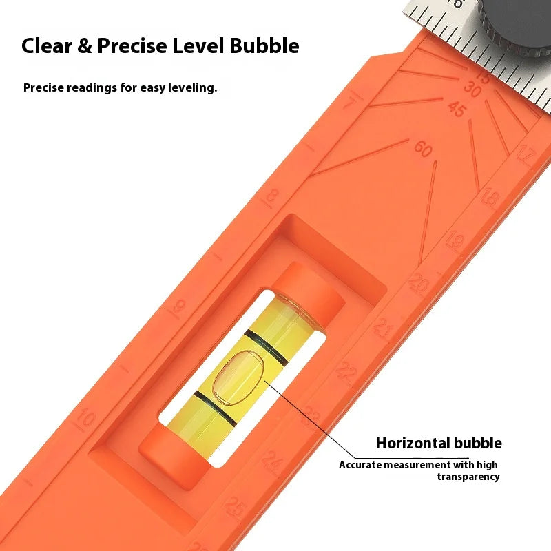 Multi-role Depth Measuring Ruler Adjustable Woodworking Multi-angle Marking Ruler Positioning Scribing Protractor Tool