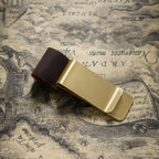 Brass Leather Pen Clip Stainless Steel Cowhide for Traveler's Notebook - Genunine Leather & Metal Notebook Accessory
