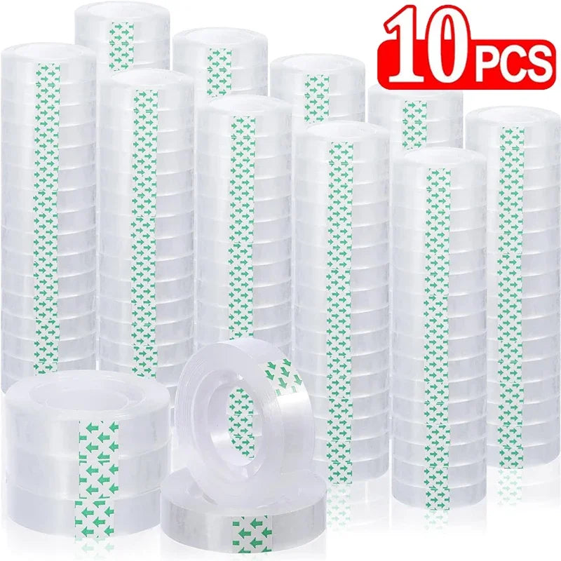1-10PCS Strong Sticky Transparent Tape Invisible Adhesive Packing Tapes Wrapping Clear Tape Home Office School Supplies