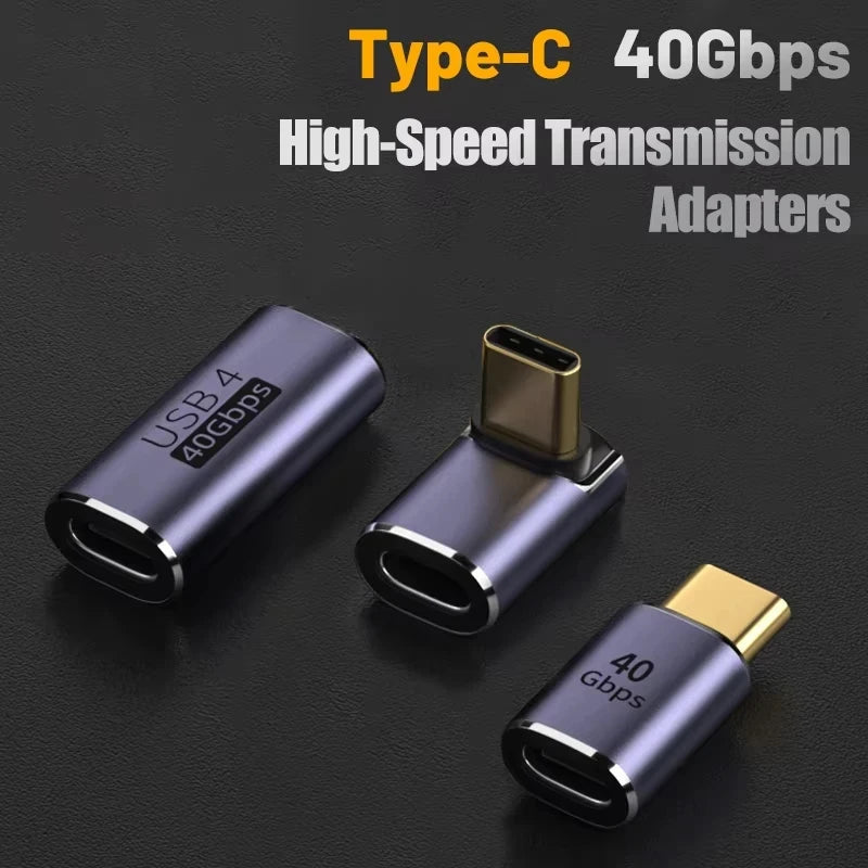 NNBILI USB4.0 40Gbps OTG type C 90 degree 100W 5A USB C to Type C Fast Charging Converter USB C Data Adapter For Macbook 8K60HZ