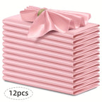 12pcs Silky Satin Dinner Napkins 30x30cm Polyester Square Table Napkins for Wedding Banquet Restaurant Birthday Party Decor