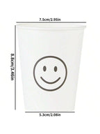 Simple Style Paper Cups, Thickened Office Home Commercial Beverage, Anti-Slip Anti-Leak 250ML, Durable Disposable Drinkware