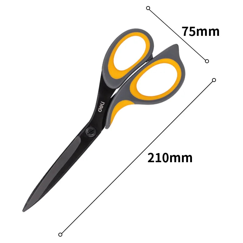 Deli Heavy Duty Ultra Sharp Non-Stick Scissors Professional Cutter with Ergonomic Grip for Office Home School