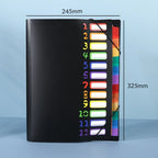 A4 12-Pocket Rainbow Accordion File Folder, Elastic Band Expanding Document Organizer with Index Tabs for School Office