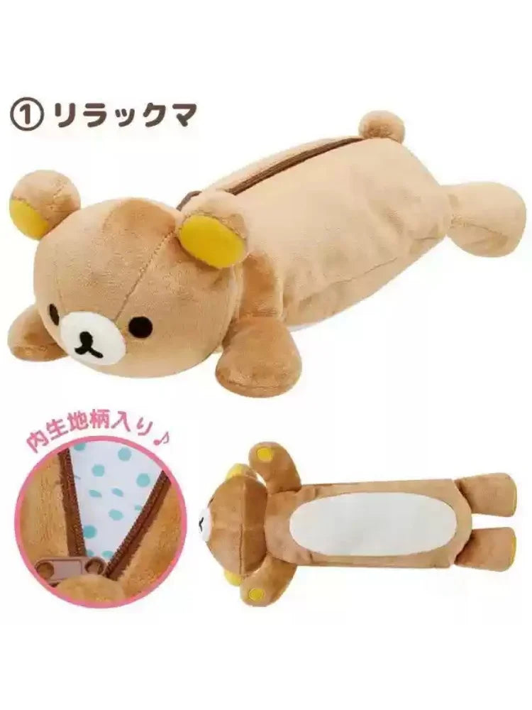 Kawaii Rilakkuma Bear Sister Cat Dress Up Pencil Case Girls Pencil Pouch Pen Bag Cartoon Cute Pencil Cases For School Gifts