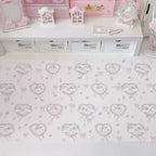 Leather Desk Pad Protector Pink Love Heart Bunny Flower Rabbit Bow Y2K Star Angel Mouse Pad Office Desk Mat PU Desk Blotter Pad