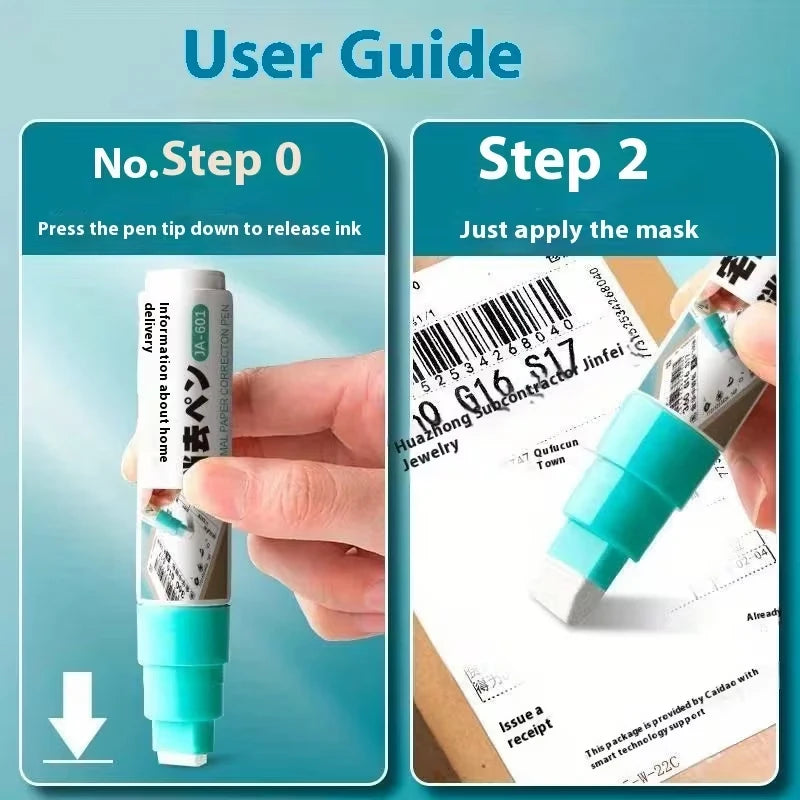Thermal Paper Correction Fluid – Quick-Drying Privacy Protection Pen for Erasing/Obscuring Text on Shipping Labels(1/3pcs)