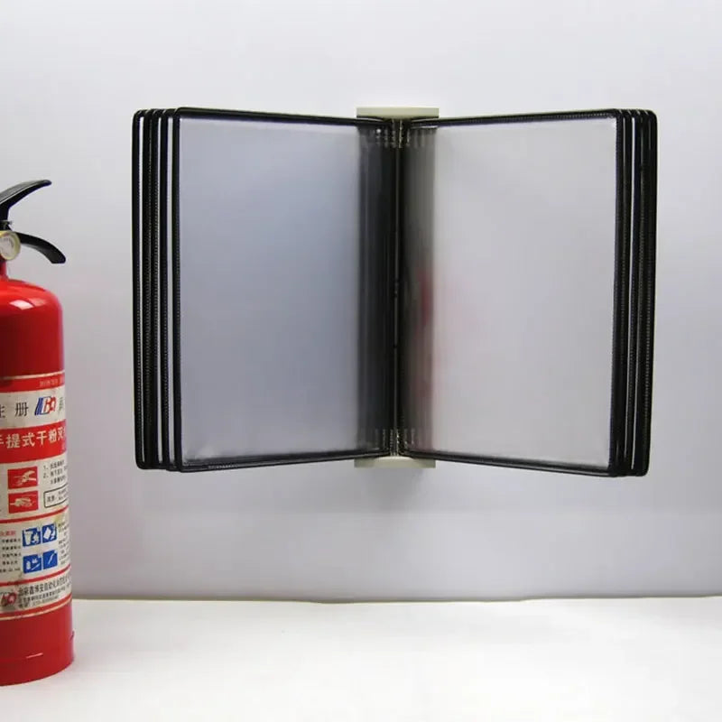 10 Page Flipping Folder A4 Wall Mounted Standard Operation Manual Data Display Rack PVC+metal Frame Material
