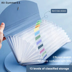 【Wq0】【MA3】13 Pockets Expanding File Folder Accordion Document Organizer Check Receipts Bill Card Ticket Holder PP Wallet Case