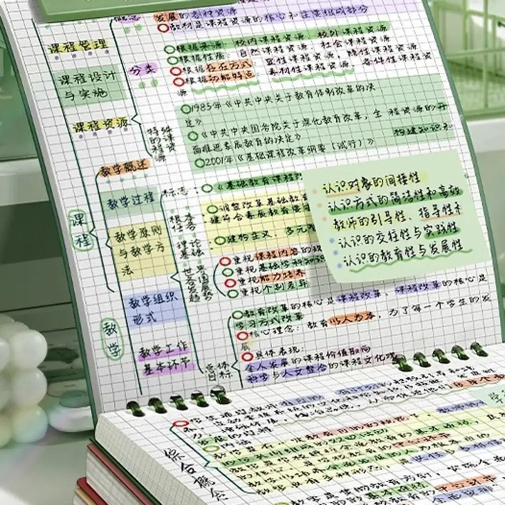 Multifunctional 120 Pages Loose-leaf Notebook Color Detachable Diary Book Grid Inner Pages Flip Up Hand Account Book Students