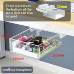Hidden Under Desk Drawer Storage Office Organizer Desk Self Adhesive Drawers Plastic Undertable Accessories Storage Box Drawe