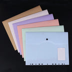 1 Folder + 6 Document Pouches, Transparent 3-Ring A4 Binder With 11-Hole Loose Leaf Pockets School Office Document Organizer