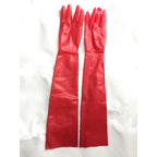 Unisex Latex Rubber Gloves Fetish Wrist Seamless Moulded Shoulder Length Long Gloves for Men Women with Bodysuit Catsuit Hoods