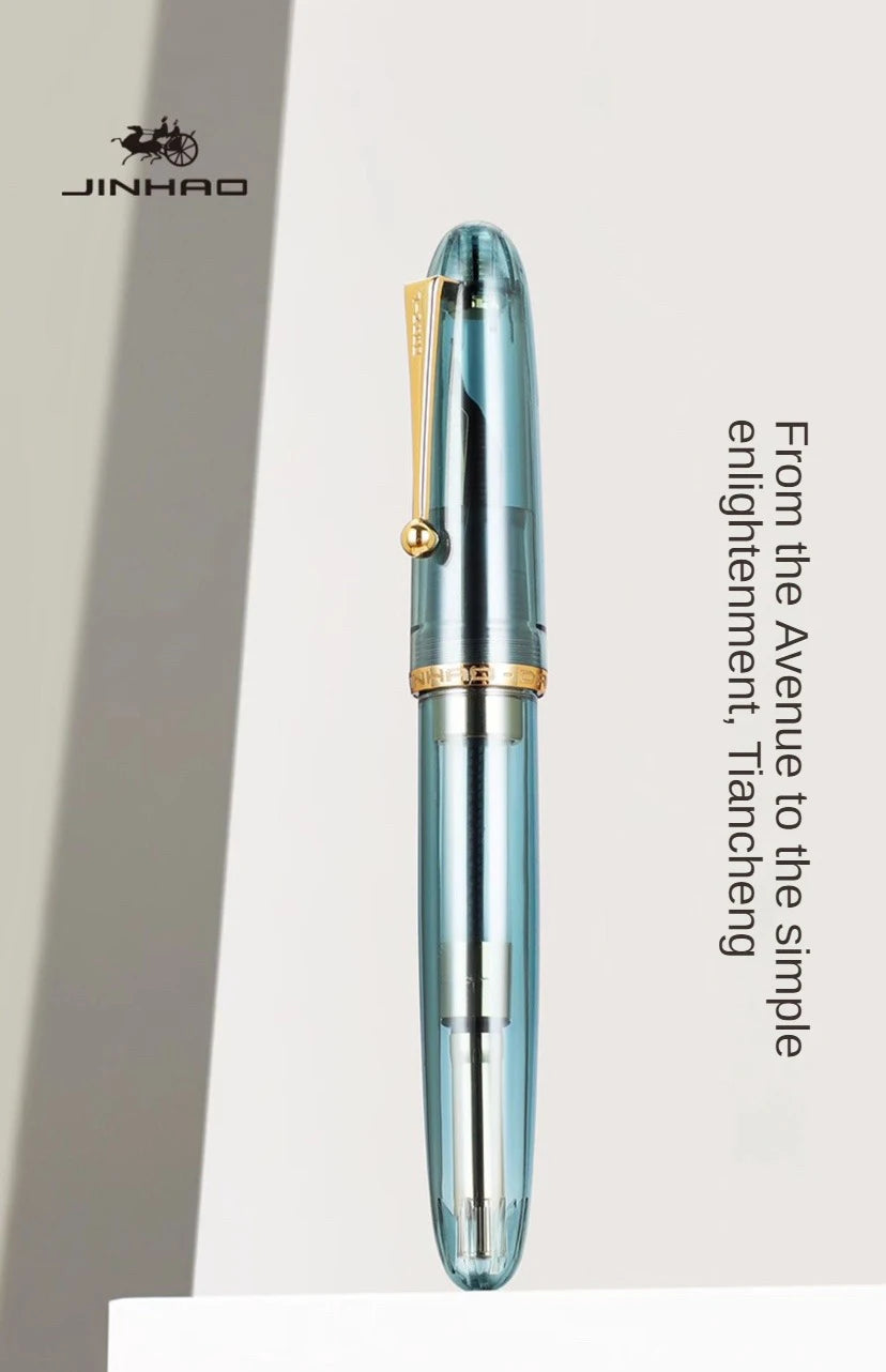 Jinhao 9019 Fountain Pen Transparent Color EF/F/M Nib Ink Student School Stationery Business Office Supplies Pens for Writing