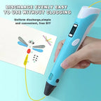 Electronic 3D Printing Pen 25MPLA Long Thread Children's 3D Graffiti Drawing Tool Drawing Smart Toy DIY Christmas Birthday Gift