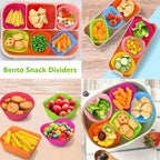 Mini Fruit Forks For Children Kids Cute Animal Food Picks Snack Toothpicks With Vegetable Cutter Set Silicone Lunch Box Dividers