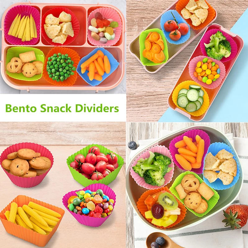 Mini Fruit Forks For Children Kids Cute Animal Food Picks Snack Toothpicks With Vegetable Cutter Set Silicone Lunch Box Dividers