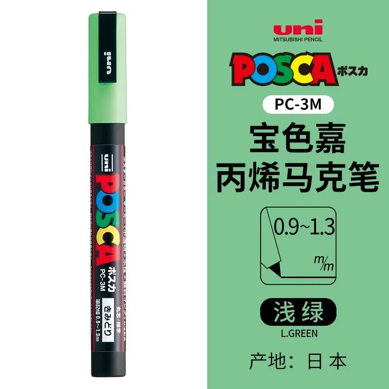 uni POSCA POP Water-Based Marker,Assorted Colors PC-1M/3M/5M 0.7~2.5mm Tips Professional Acrylic Paint Pen for Artists&Designers