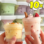 10/1PCS Pudding Cups Dessert Cup with Lids Transparent Reusable Ice Cream Bowls Sealed Cake Storage Box Snacks Yogurt Container