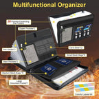 A4 Zipper File Bag Waterproof Fireproof Document Bag Foldable Accordion File Pouch Large Capacity Document Storage Bag