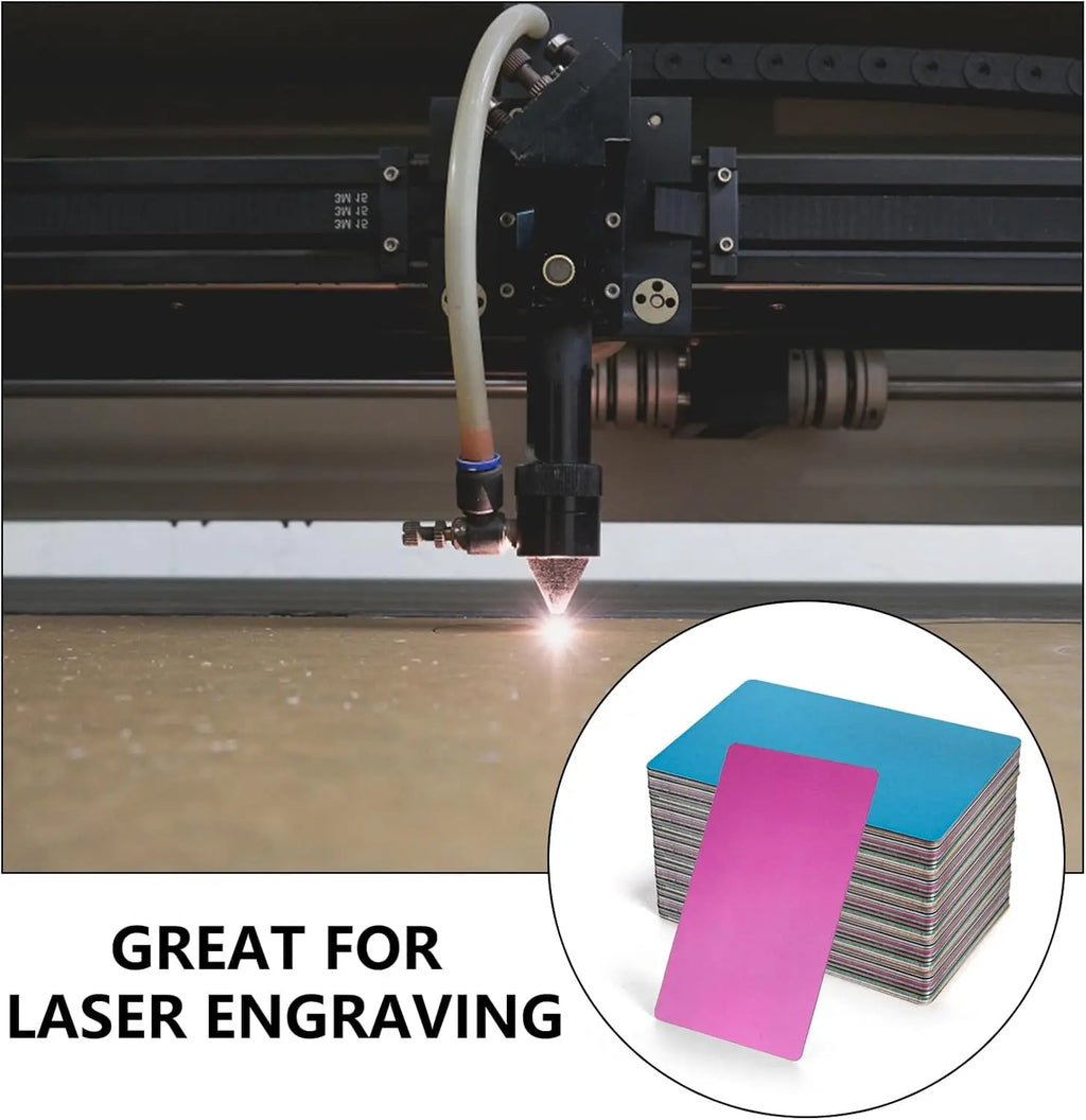 10Pcs Metal Business Card Blanks for Laser Engraving 10 Colors Aluminum Sheet Engraving Blanks DIY Cards for Home 86*54*0.2mm