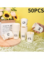 50 Simple Love Pattern Paper Cups, Thickened Office Home Commercial Beverage, Anti-Slip Leak-Proof 250ML Disposable Paper Cups