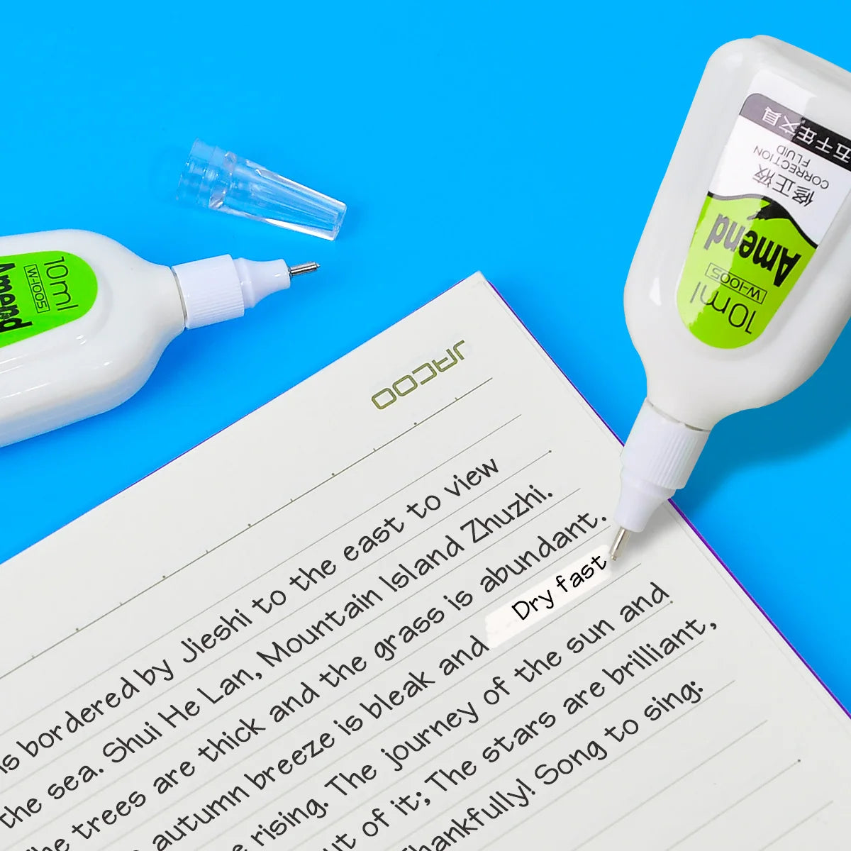 WQN-AMEND 1/3/6PCS Correction Fluid Metal Tip Quick-Dry Correction Fluid 10ml Multi-Function White Correction Fluid for Students