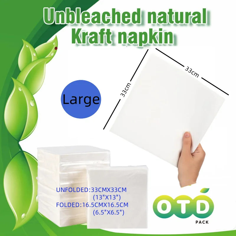 100% Compostable and Eco-friendly Paper Dinner Napkins Perfect for Everyday Dinning,Beverages or Cocktail Disposable
