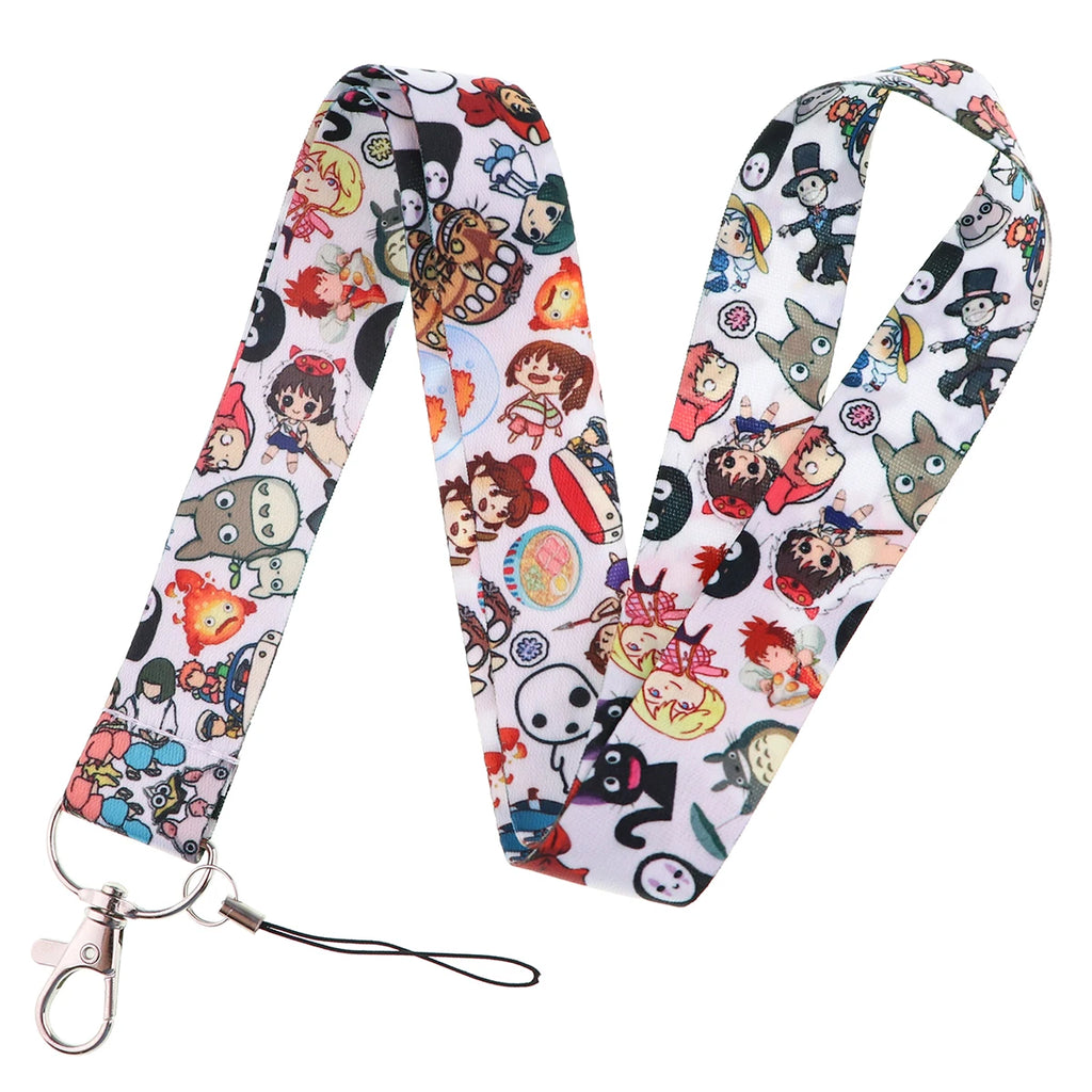 Anime Movie Lanyard Cute Cat Card Holder Neck Strap for Key ID Card Phone Straps Badge Holder Keyrings Cosplay Accessories Gifts