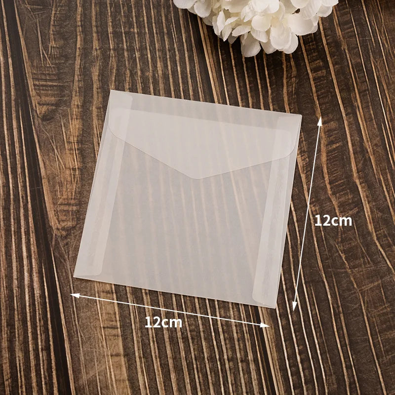50pcs/lot Translucent Mini Envelope Jewelry Storage Bag for Card Earring Necklace Gift Packaging Bags Wedding Wedding Envelopes