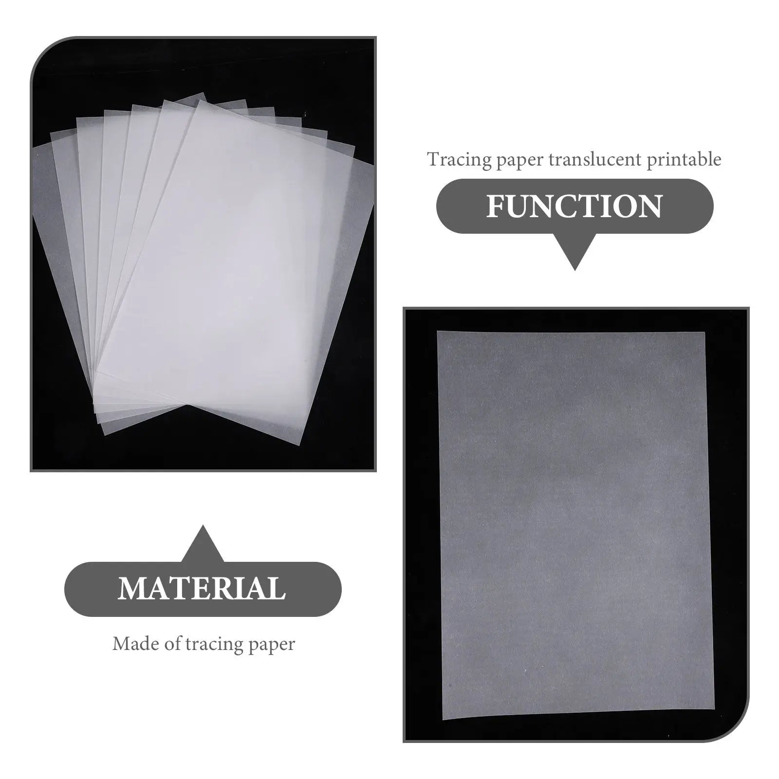 50Sheets A4 Trace Paper Translucent Printable Tracing Paper for Drawing Hand-Drawing Plotting Engineering Copying Art Printing