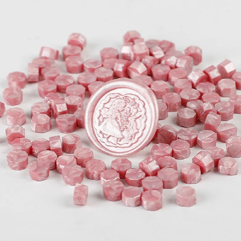 100 Pcs Vintage Wax Seal for Stamps Retro Wax Print Beads Sealing Macaron Gold Wedding Birthday Wax Lacquer for Seals Lacre