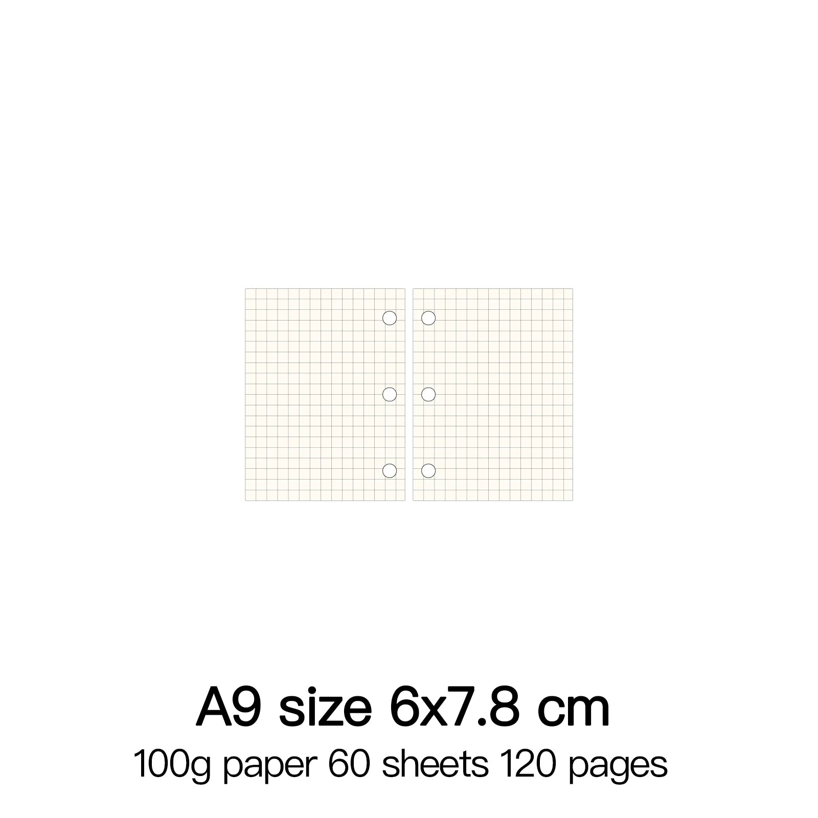 High Quality Ring Binder Notebook A5 Personal A6 A7 A8 Size Insert Refills Loose Leaf Spiral Diary Planner Inner Core 100g Paper