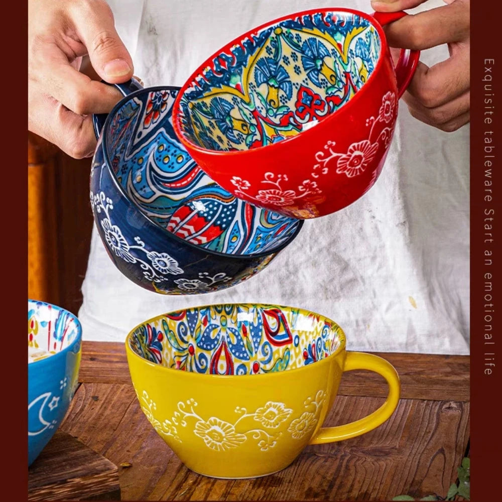 Bohemian Morning Tea Mug, 13.5 oz Ceramic Coffee Mug for Family  Colleagues Teachers Wives  Husbands Sisters  Brothers  Funny