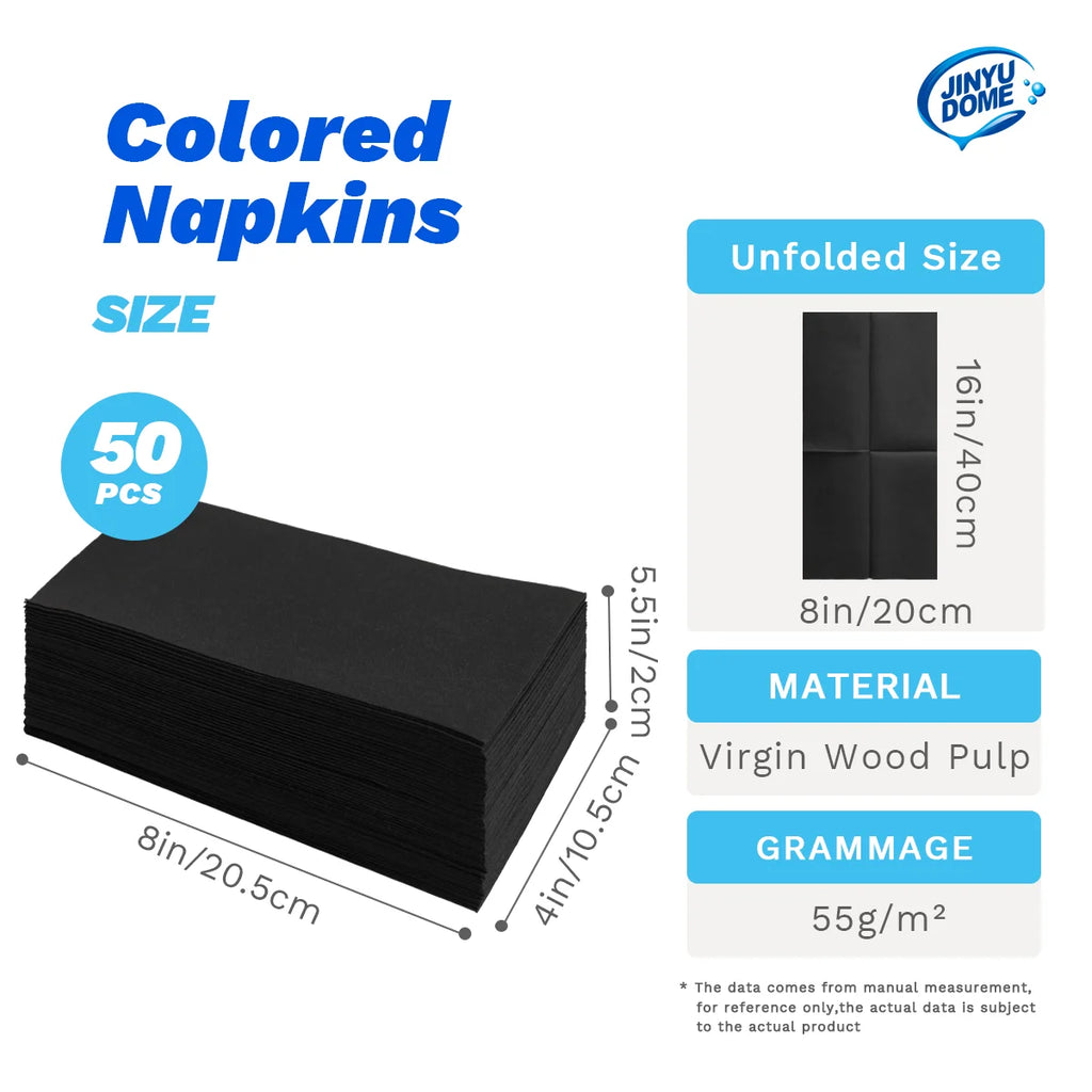 JINYUDOME Disposable Napkin,Linen-Feel Dinner Napkin,7.87*15.75“ Colored Napkin,Prefold Paper Napkins Pad For Party Wedding