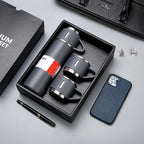 One Cup Three Lid Thermos Cup Set 304 Stainless Steel Handle Lid Gift Cup Men's And Women's Portable Gift Box Set