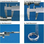CNC Vernier Caliper 530-118  8" 0-200mm Metal Vernier Calipers Inside Outside Depth Step Measurements Tool Metric